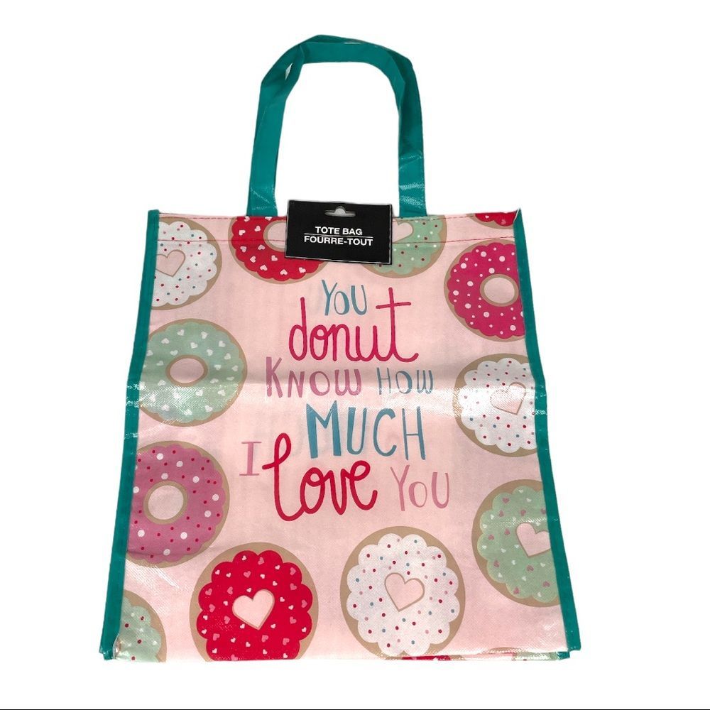 You Donut Know How Much I Love You Tote Bag Pink